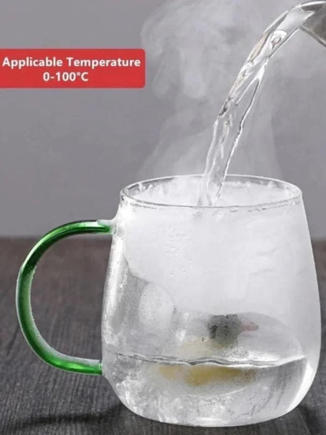 1 تشيس كوب قهوة زجاجي بوروسيليكات  مل بتصميم صبار ومقبض - Image 4